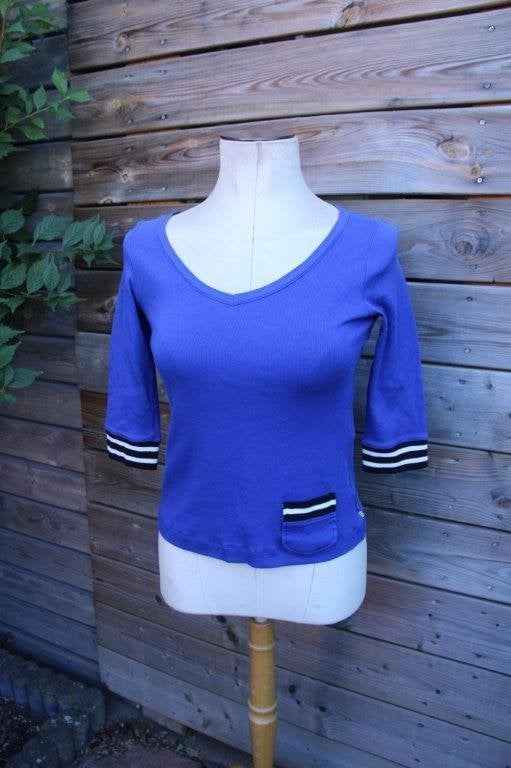 Top blauw Marccain mt N3 (M/38) 3/4 mouw Vaste prijs, Maat 38/40 (M), Blauw, Ophalen of Verzenden, Zo goed als nieuw