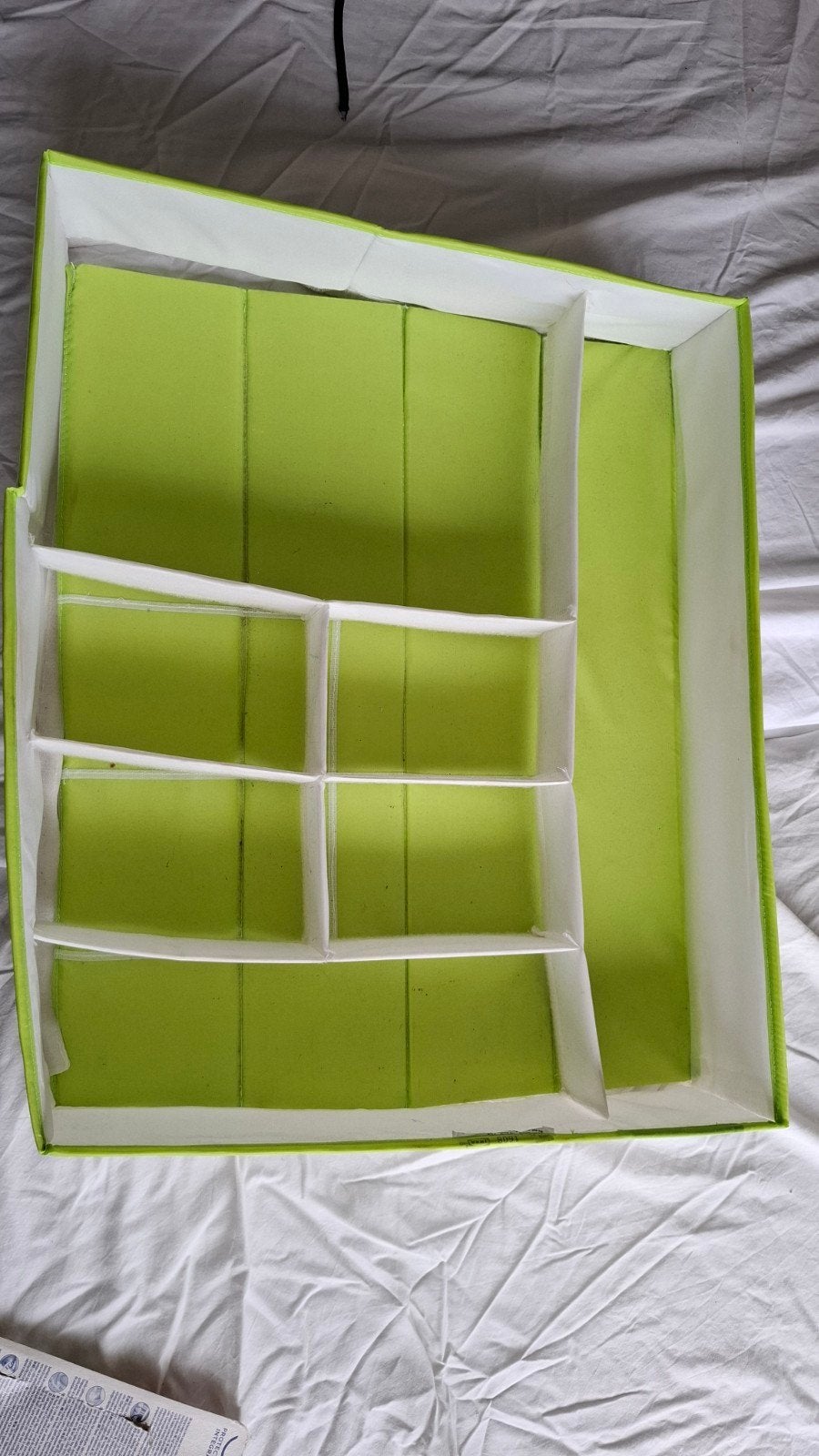 Groene opbergdoos met vakken - Ideaal voor lades, Ophalen, Groen, Textiel, Modern