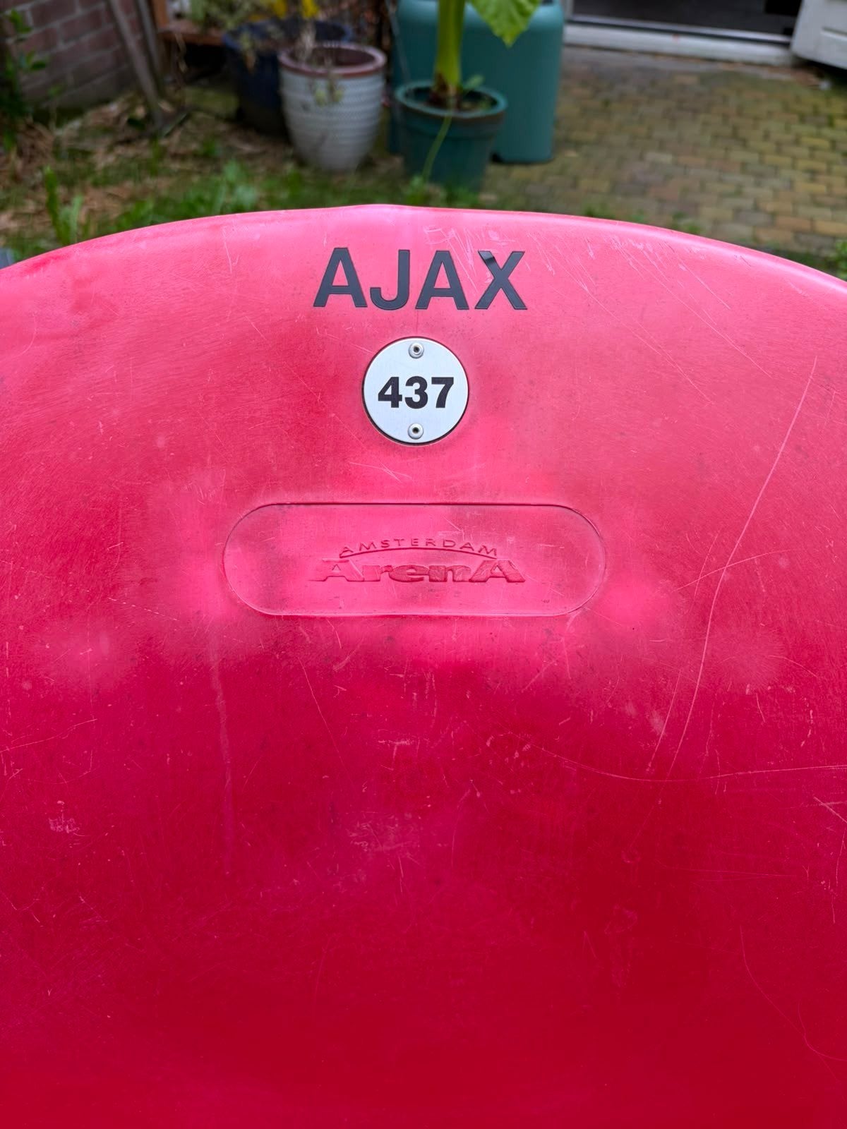 Ajax Amsterdam Arena Stoel - Rood, Gebruikt, Ophalen, Eén, Kunststof, Gebruikt