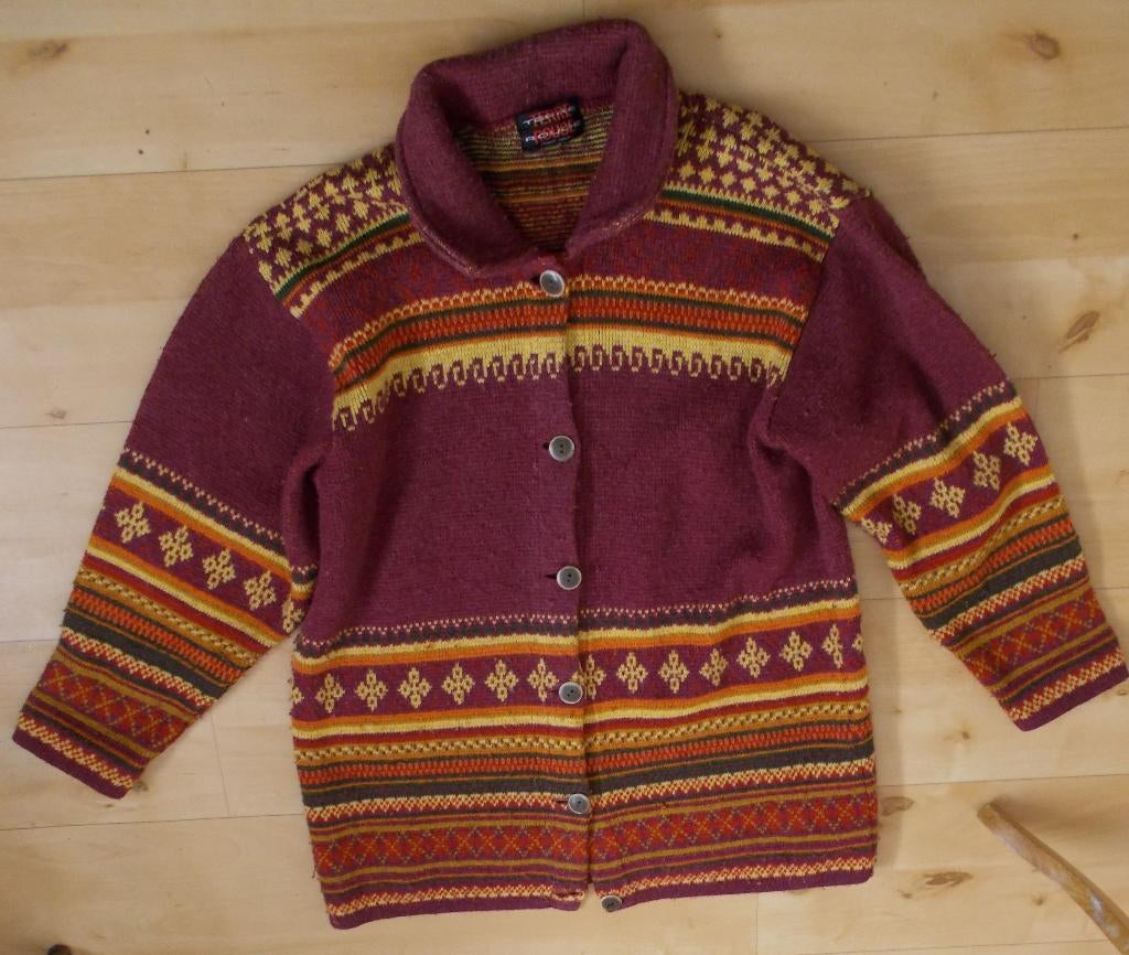Mooie kleuren folklore wol mix print vest! XL, Verzenden, Zo goed als nieuw, Maat 46/48 (XL) of groter, Overige kleuren
