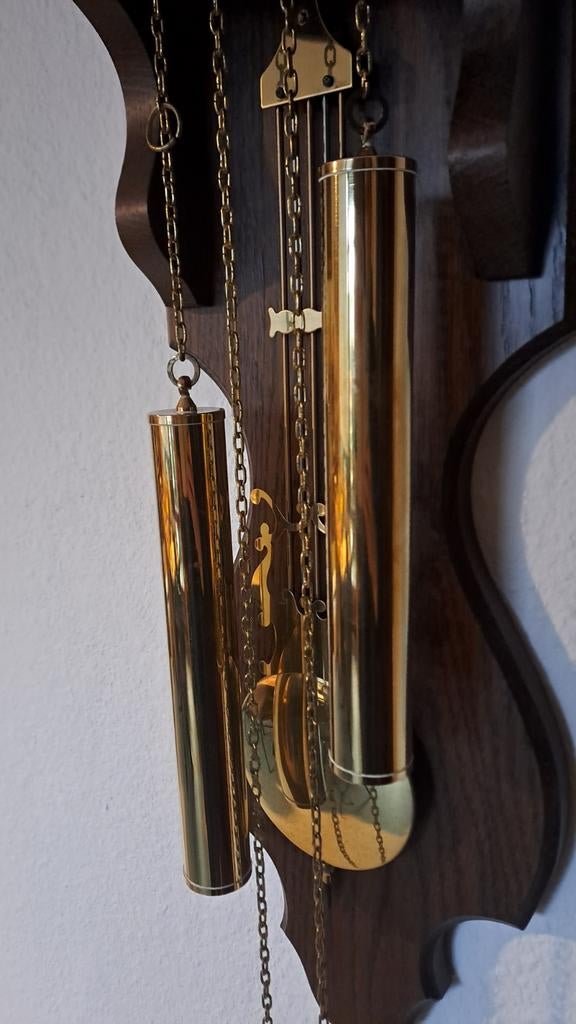 Mooie vintage wandklok met slinger., Huis en Inrichting, Woonaccessoires | Klokken, Ophalen, Wandklok, Zo goed als nieuw, N.v.t