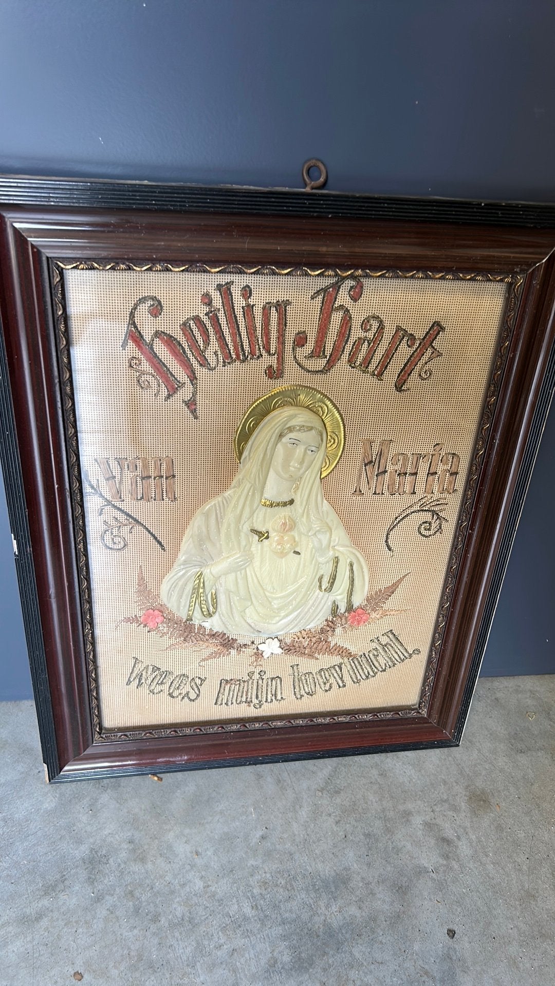 Heilig Hart van Maria. Schilderij 38 x 48 cm., Ophalen of Verzenden