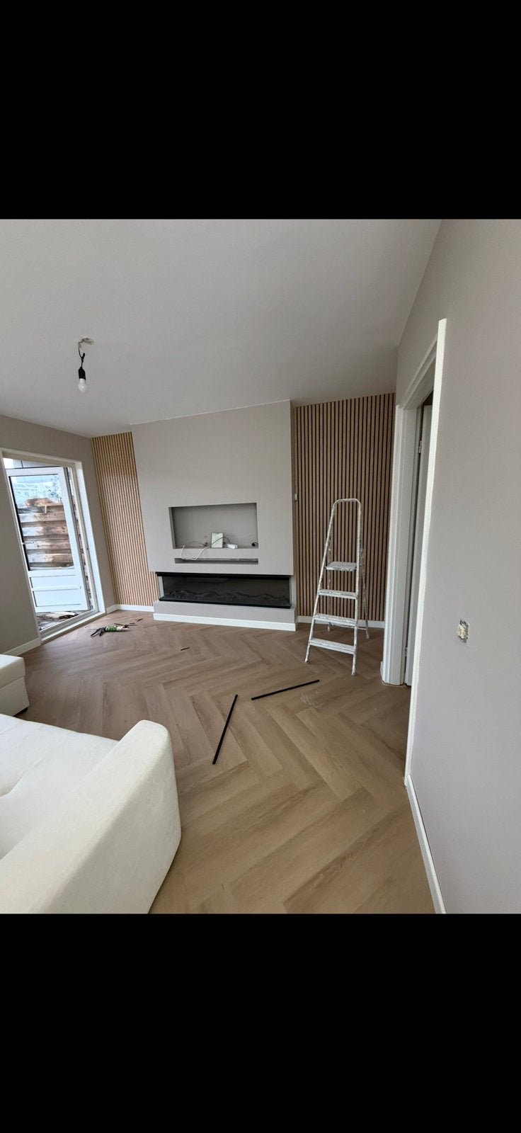 visgraatvloer pvc evt met plinten. 8 maanden oud!, Ophalen of Verzenden, Zo goed als nieuw, 25 tot 50 m², Pvc klik laminaat