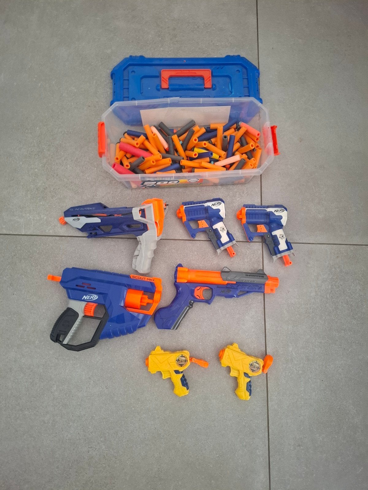 Grote Nerf set met 5 nerf blasters en veel pijltjes, Kinderen en Baby's, Ophalen of Verzenden, Jongen of Meisje