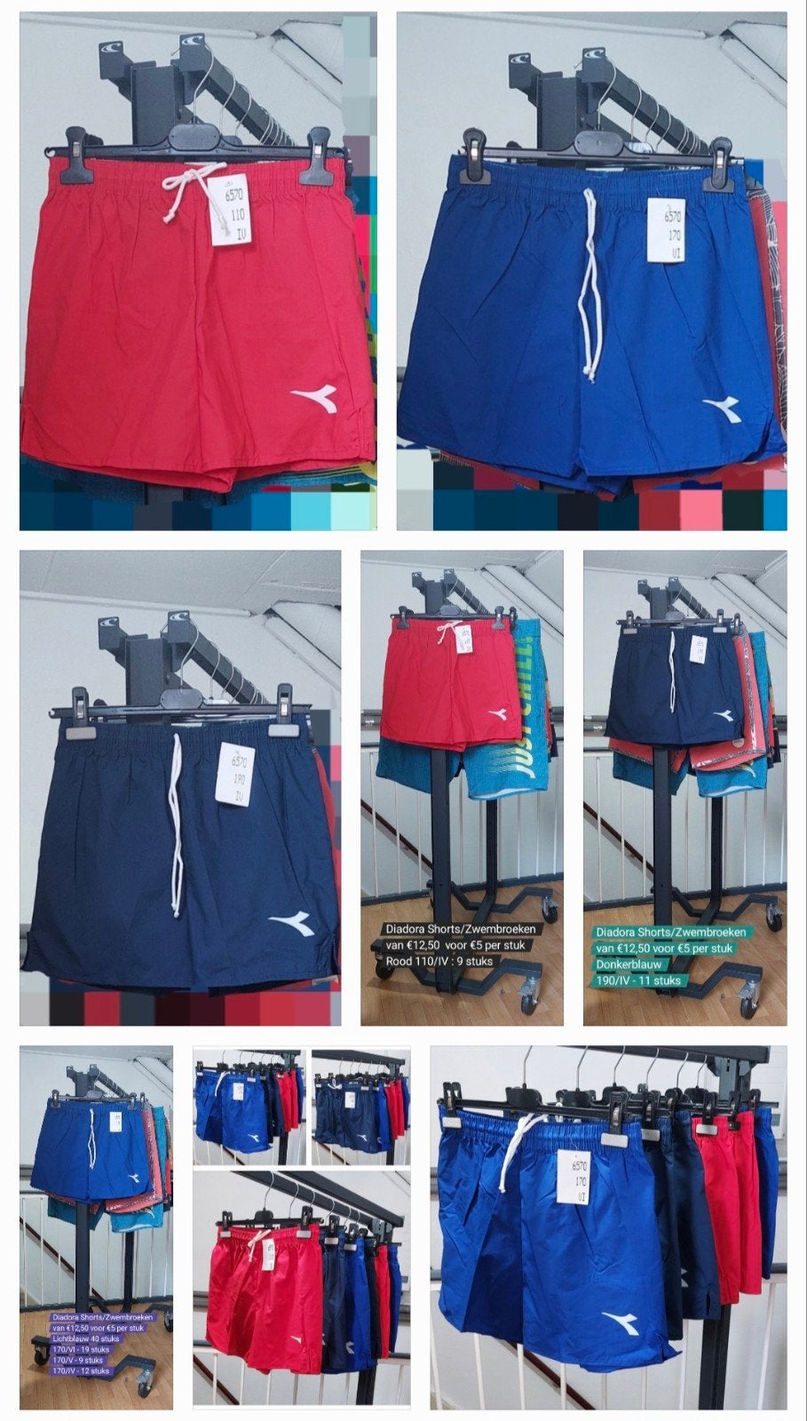 Spotprijs! Partij Merkkleding verkopen! Diadora Shorts/Zwemb, Ophalen of Verzenden, Nieuw