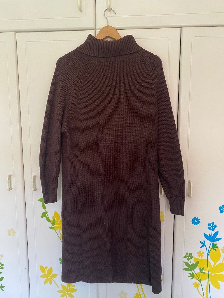 Bruine gebreide jurk, maat M, Maat 38/40 (M), Bruin, Ophalen of Verzenden, Costes