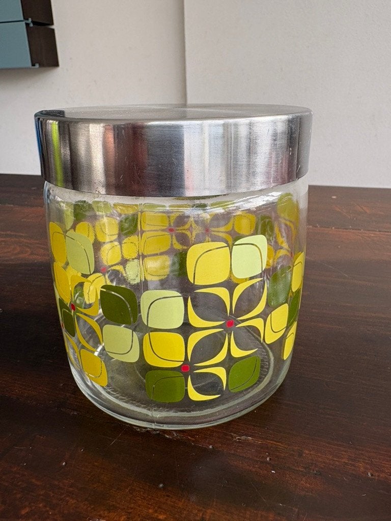 Vintage voorraadpotten, glas, Bormioli Italië, jaren 70, Ophalen of Verzenden, Voorraadpot, Overige merken, Glas