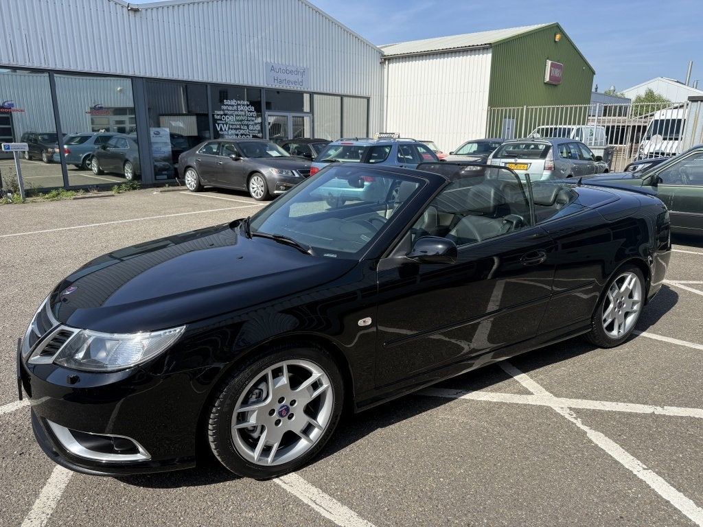 Saab 9-3 Cabrio 2.0 T Aero (bj 2009), Auto's, Voorwielaandrijving, Gebruikt, Zwart, 4 cilinders