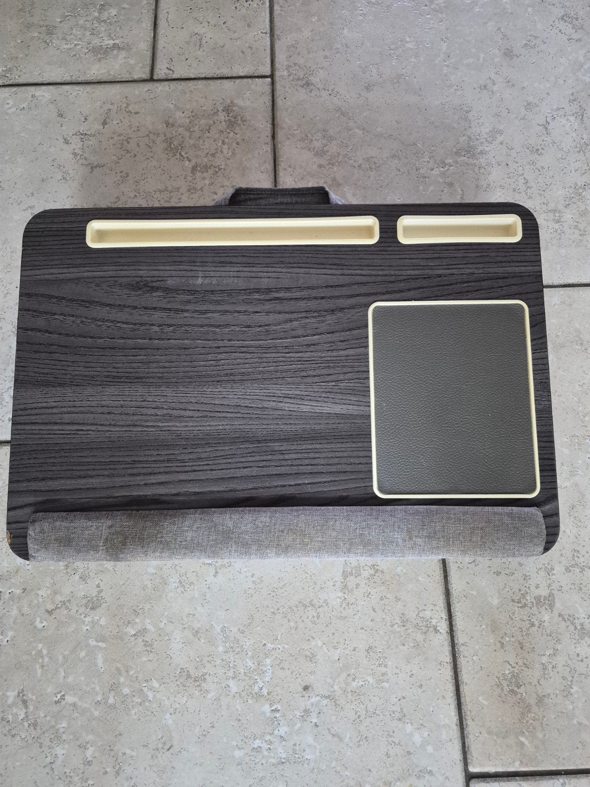 Comfortabel Laptopkussen / Lapdesk - Donker Houtnerf, Ophalen, Zo goed als nieuw, Onbekend