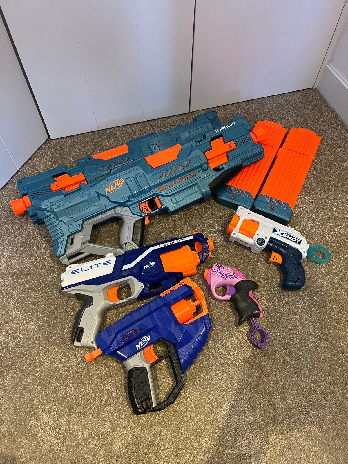 Grote Nerf Blaster Collectie met Accessoires, Ophalen, Gebruikt