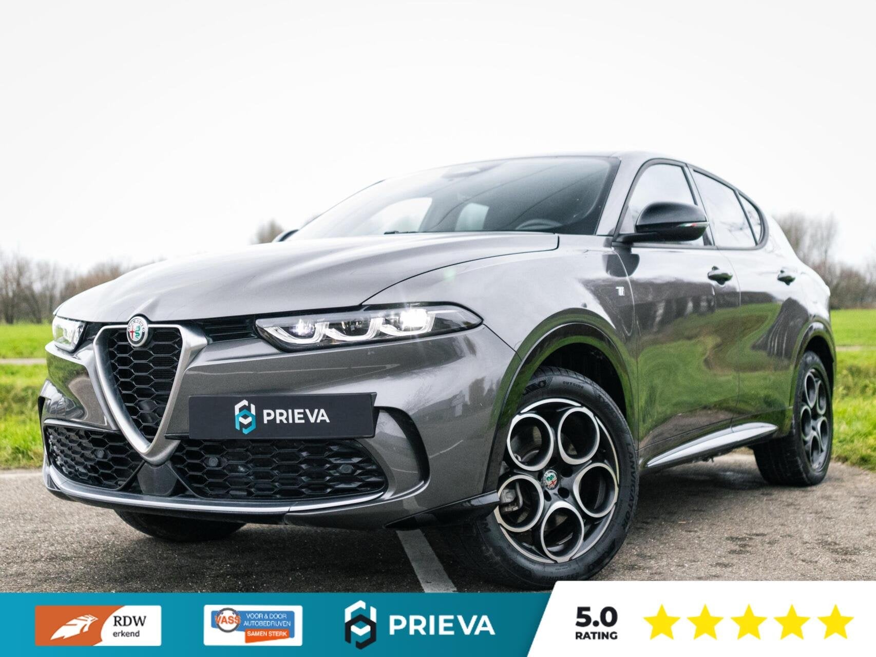 Alfa Romeo Tonale 1.3 Ti PHEV 280Pk, Auto's, Automaat, Gebruikt, Zwart, Leder en Stof