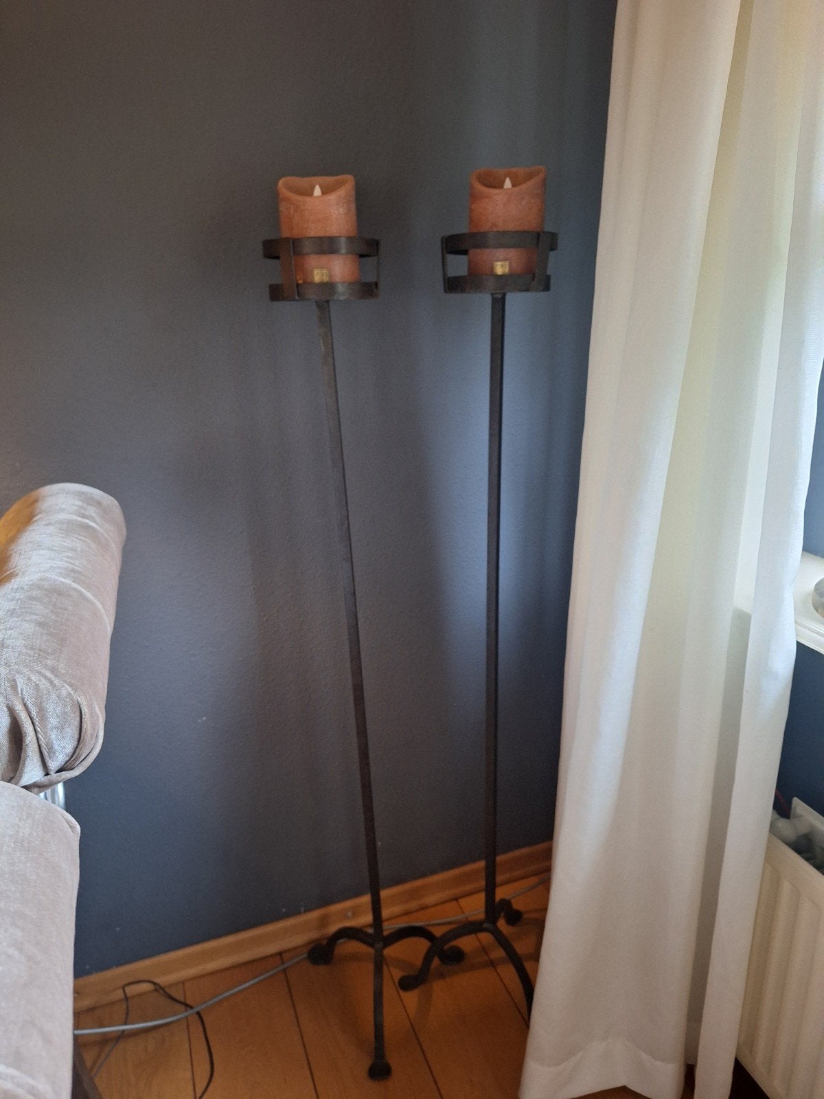 Set van 2  "hoffz"Kandelaars - Metaal, 120 cm hoog, Ophalen, Zwart, Zo goed als nieuw, Metaal