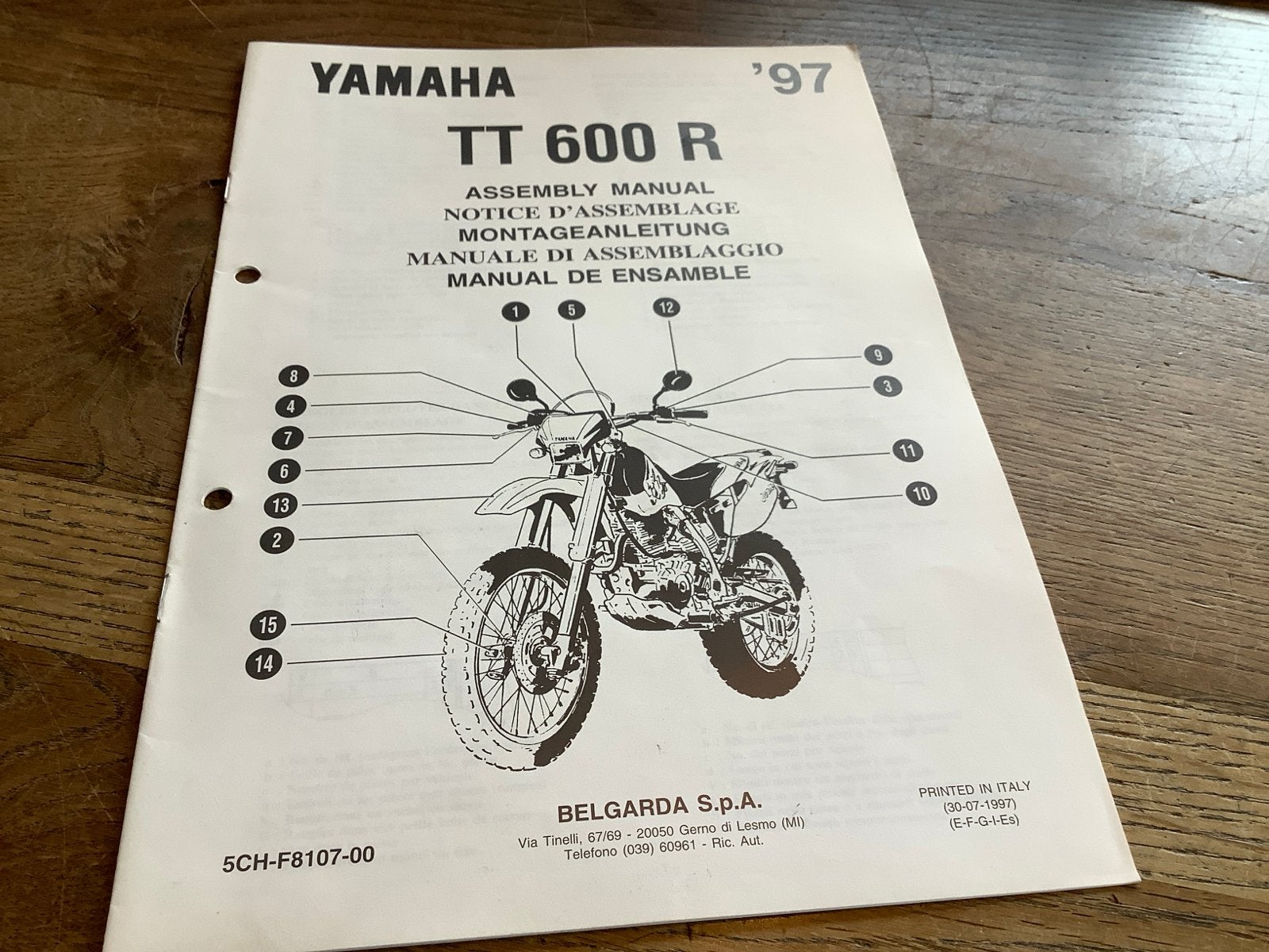 Yamaha TT 600 R '97 Montagehandleiding - Origineel, (326), Motoren, Verzenden, Yamaha