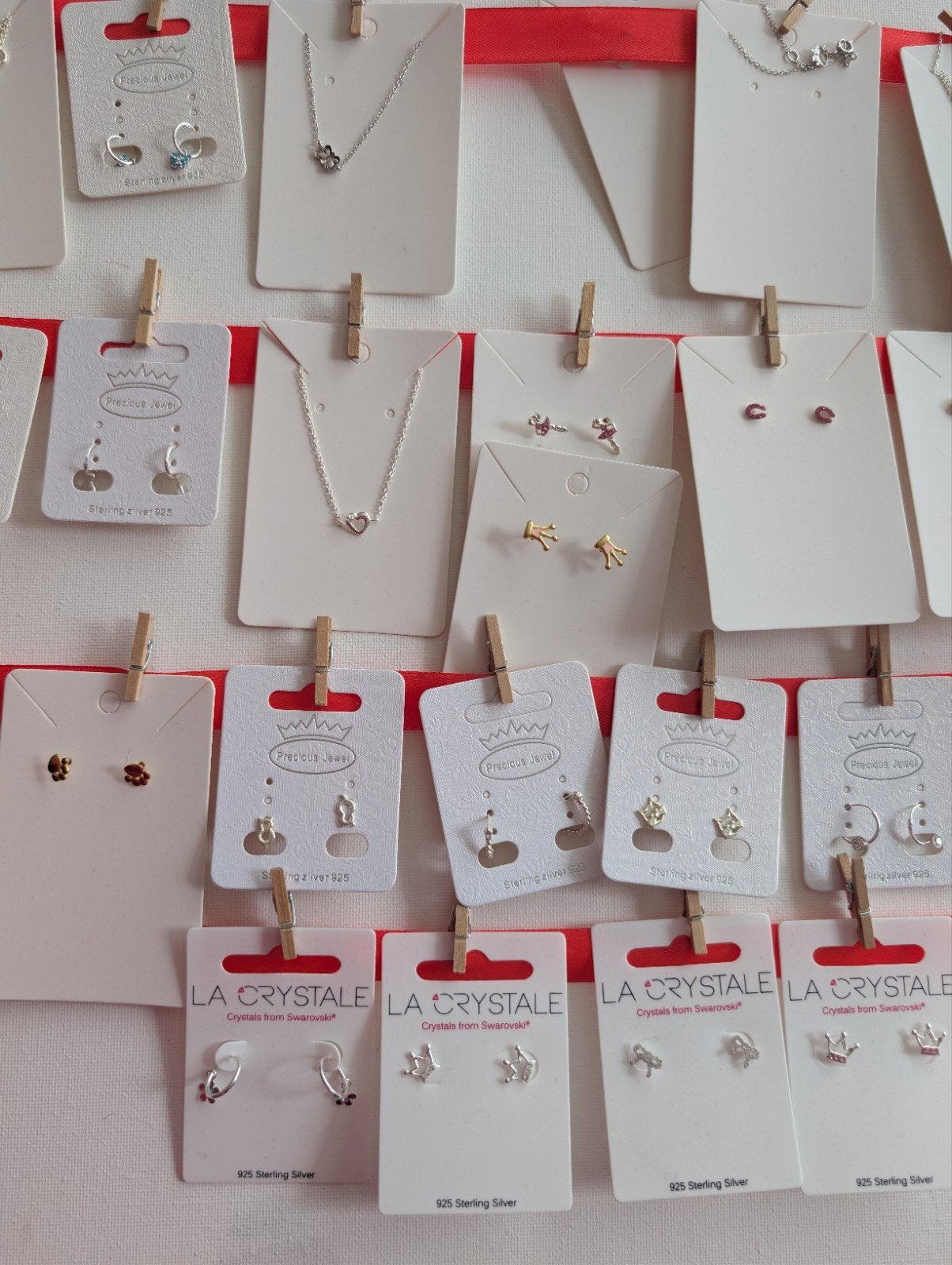 Vele echt zilveren (kinder)sieraden oorbellen ketting armban, Ophalen of Verzenden, Nieuw, Overige kleuren, Oorbellen