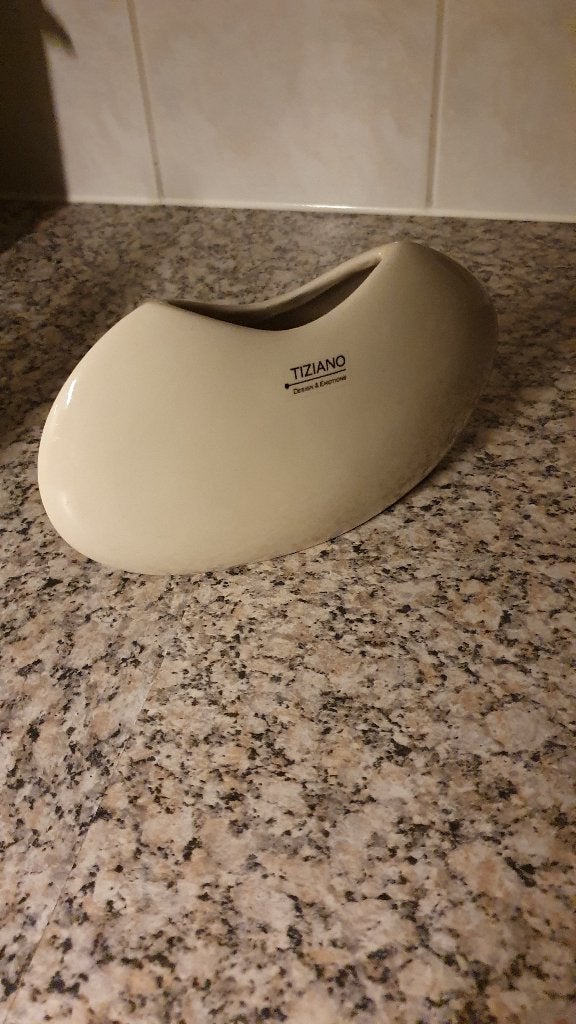 vaas, Ophalen, 21 cm, Beige, Zo goed als nieuw