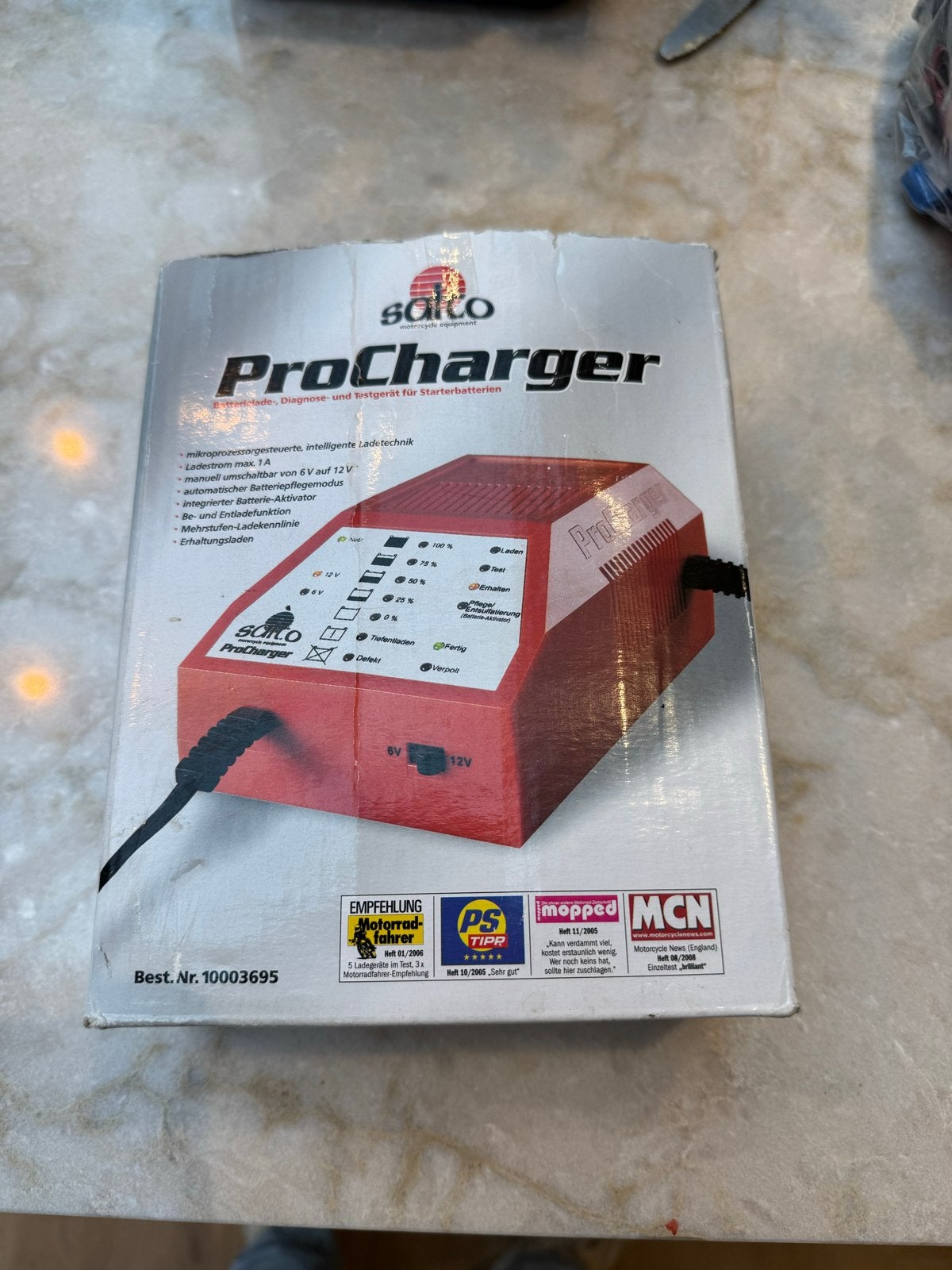 Salco ProCharger Druppellader voor motoraccu, Ophalen of Verzenden, Gebruikt