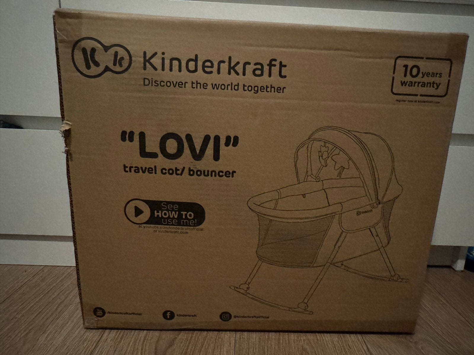 Kinderkraft LOVI Reiswieg / Bouncer - Nieuw in doos, Ophalen of Verzenden, Nieuw, Reisbedje