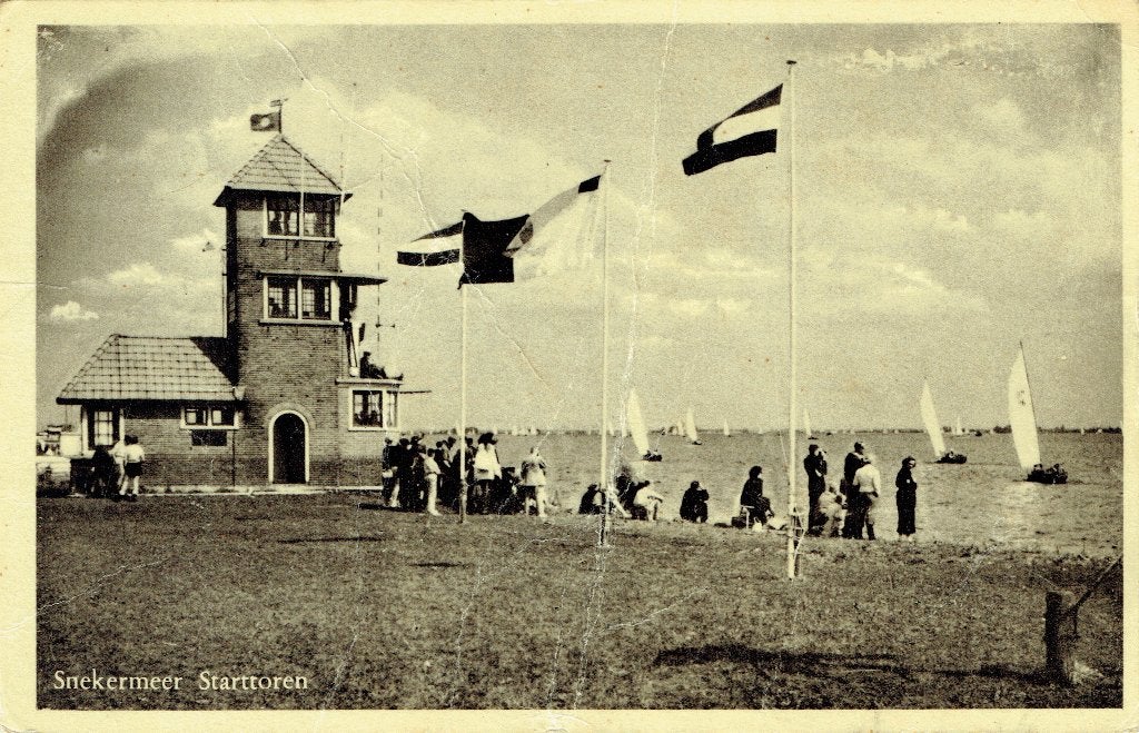 Ansichtkaart Sneekermeer Starttoren, Verzenden, 1940 tot 1960, Gelopen, Friesland