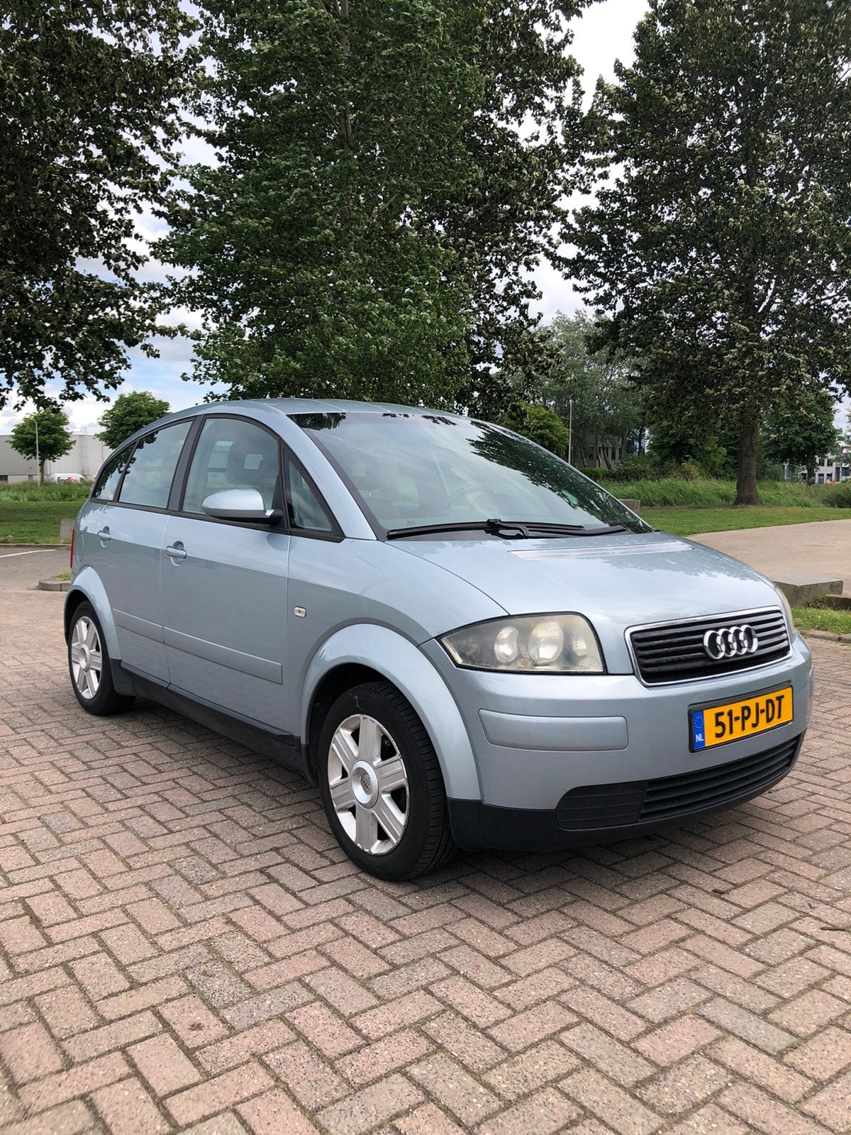 Audi A2 1.4 55KW 2004 Blauw. Airco. Climate c inruil mog., Auto's, Audi, Stof, 74 pk, 31 €/maand, 4 cilinders