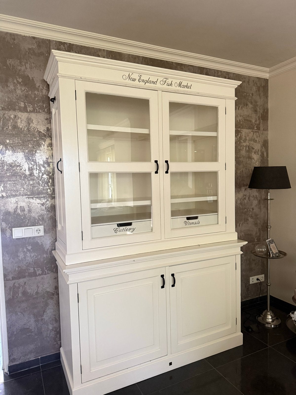 Riviera Maison servieskast / buffetkast 'New England', Huis en Inrichting, Ophalen, 100 tot 150 cm, 200 cm of meer, Zo goed als nieuw