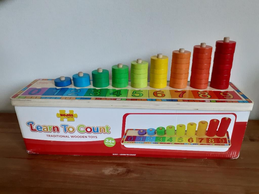Leren Tellen. Learn to Count/Optellen/Aftrekken. 1-9. Hout, Ophalen of Verzenden, Zo goed als nieuw, Rekenen