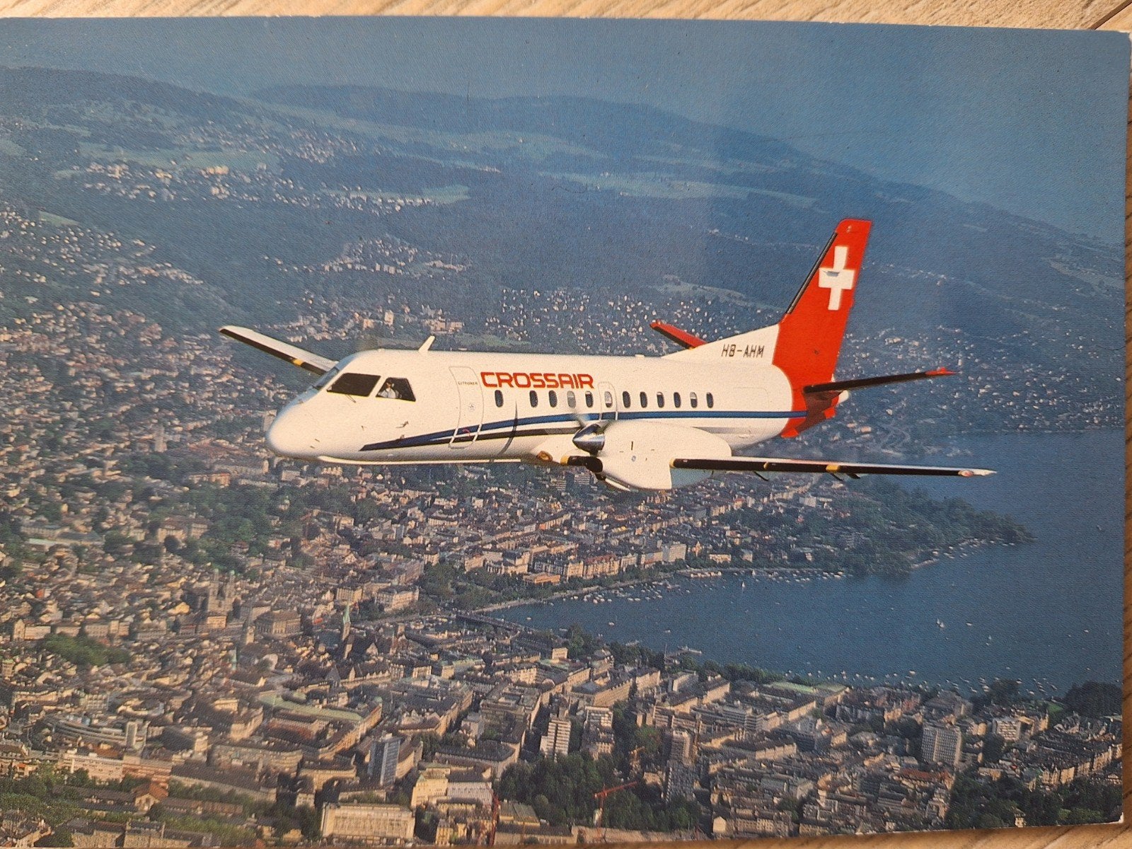 Ansichtkaart Crossair - Saab 340, Ophalen of Verzenden, Zo goed als nieuw, Kaart, Foto of Prent