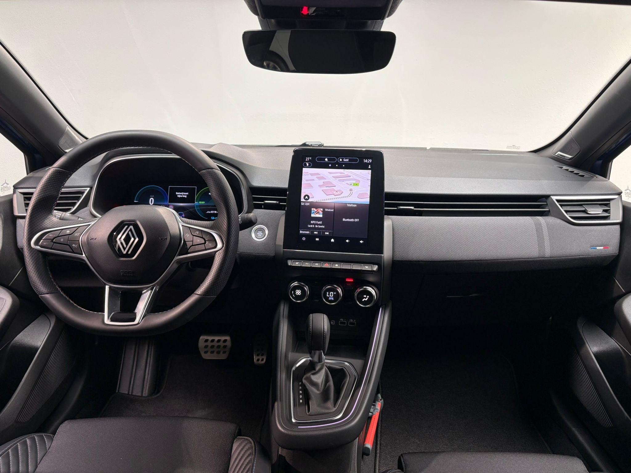 Renault Clio 1.6 E-Tech Full Hybrid 145 esprit Alpine | Trek, Auto's, Gebruikt, Met garantie (alle), Blauw, Leder en Stof