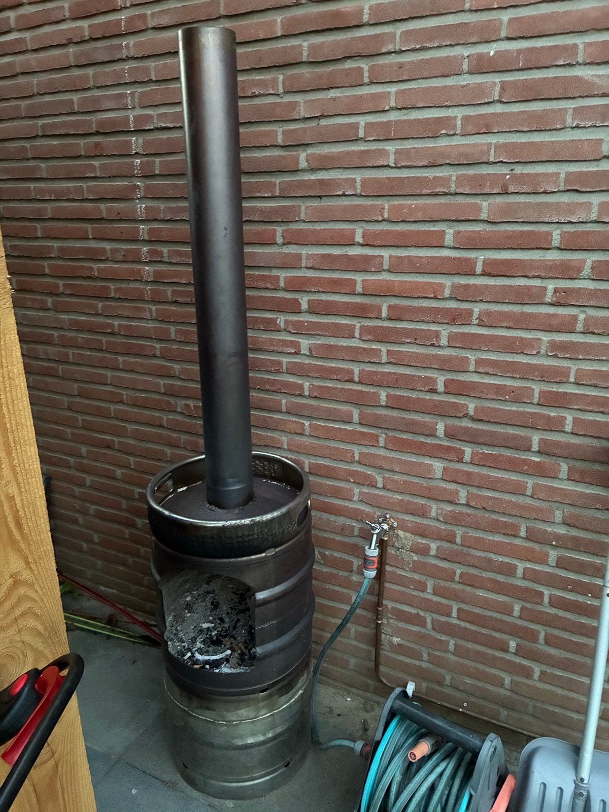 Vuurton / Vuurtoren van bierfust - 180cm hoog, Ophalen, Gebruikt, Vuurton