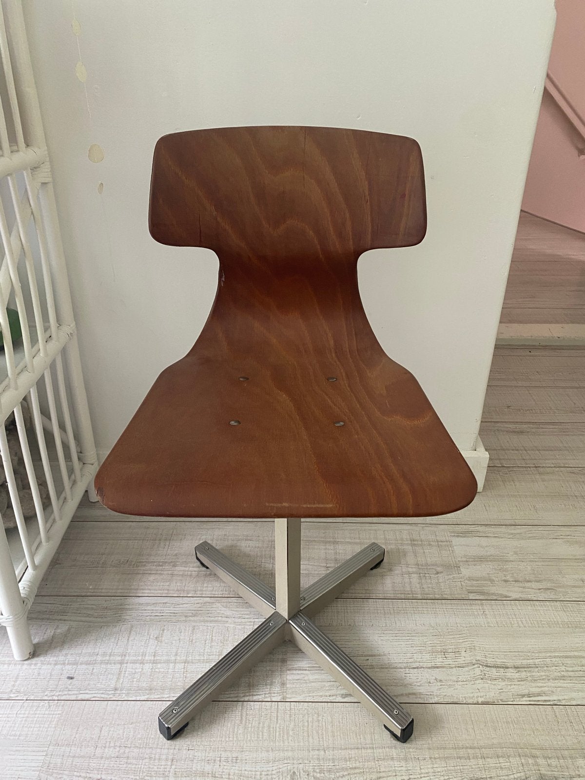 Vintage Pagholz Pagwood bureaustoel - Jaren '60 design, Ophalen, Gebruikt, Bruin, Eén