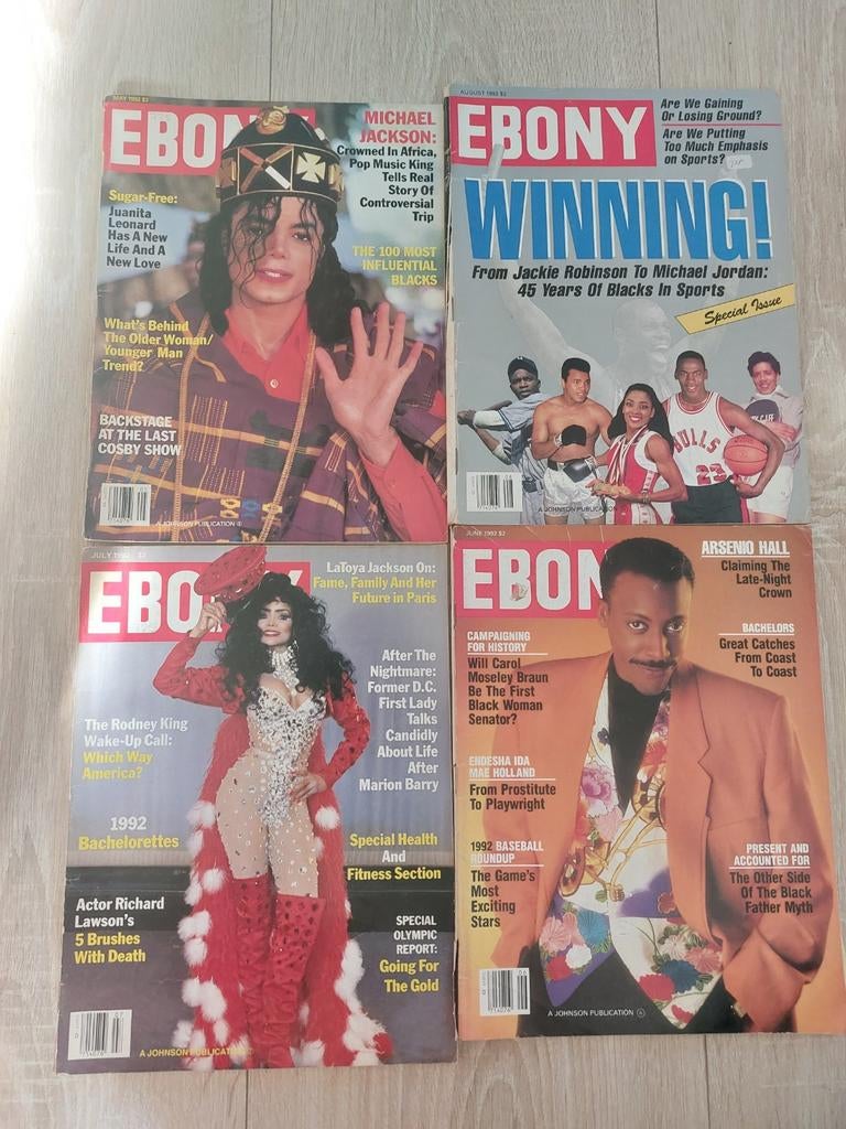 4 Ebony tijdschriften uit 1992 - Goede staat, Ophalen of Verzenden