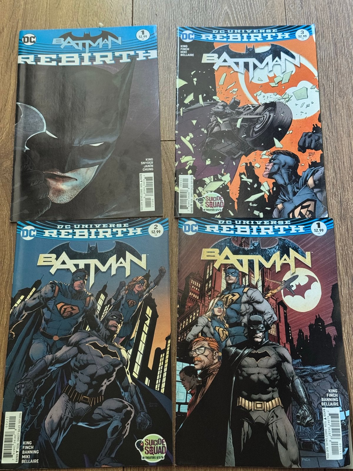 Batman Rebirth Comics - Nummers 1, 2, 3 en Rebirth, Boeken, Strips | Comics, Meerdere comics, Ophalen of Verzenden, Zo goed als nieuw