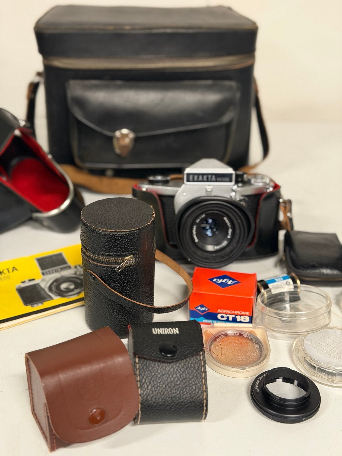 Exakta VX 500 Spiegelreflexcamera met accessoires, Ophalen of Verzenden, Gebruikt, Spiegelreflex, Overige Merken