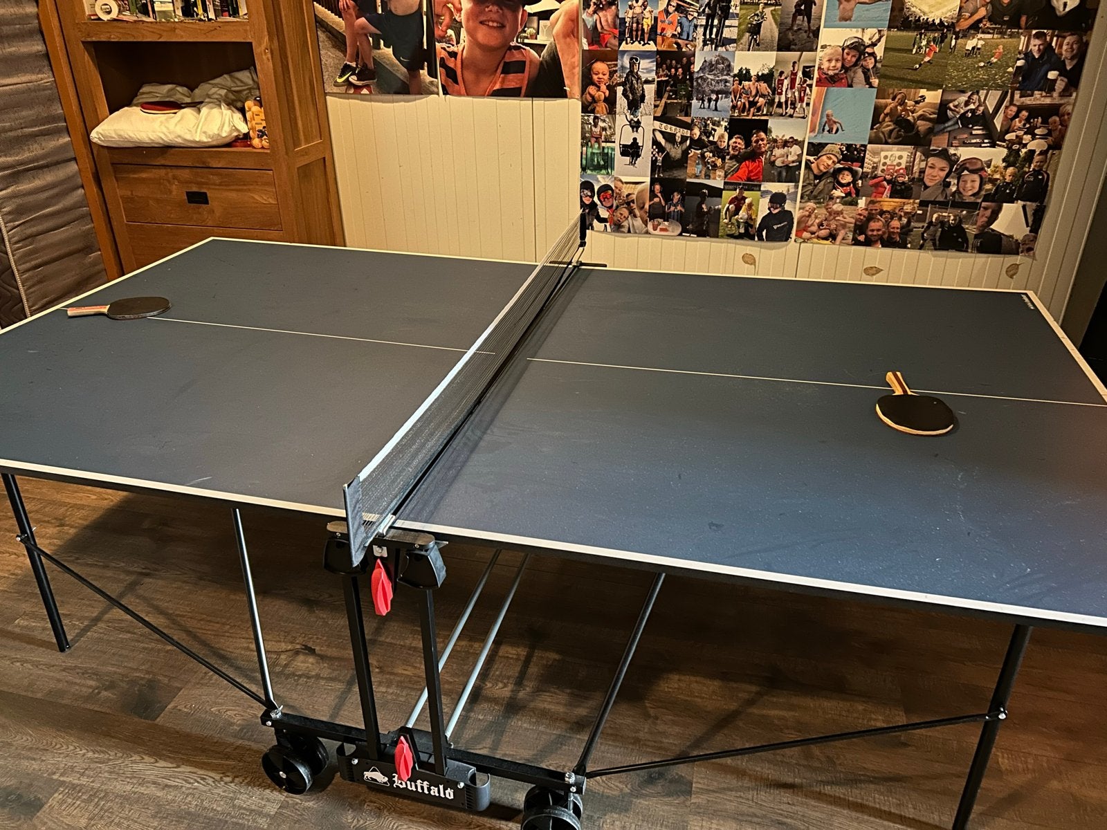 Tafeltennistafel Buffalo Indoor met 4 batjes en ballen, Sport en Fitness, Tafeltennis, Ophalen, Zo goed als nieuw, Tafel Indoor