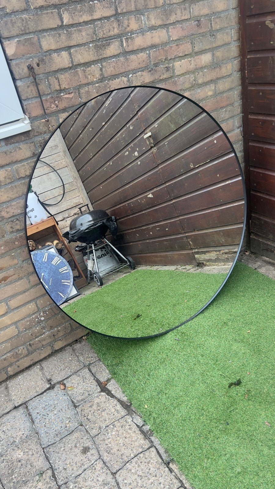 Rond ikea zwart spiegel 110cm, Ophalen, Zo goed als nieuw, Rond, Minder dan 100 cm