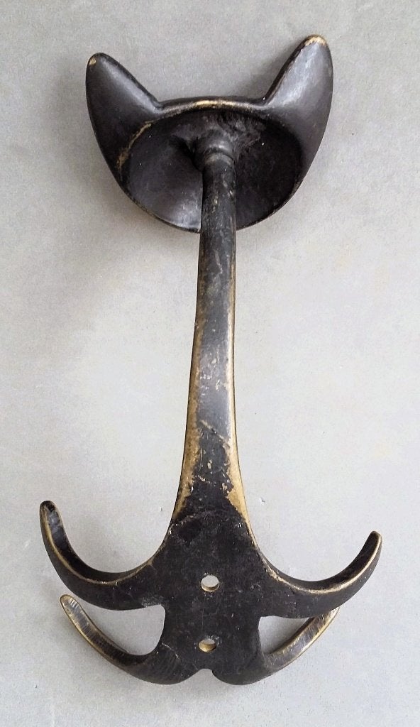 Om 1950 Bronzen Muurhaak Kapstokhaak Jashaak Modernisme, Antiek en Kunst, Antiek | Koper en Brons, Ophalen of Verzenden
