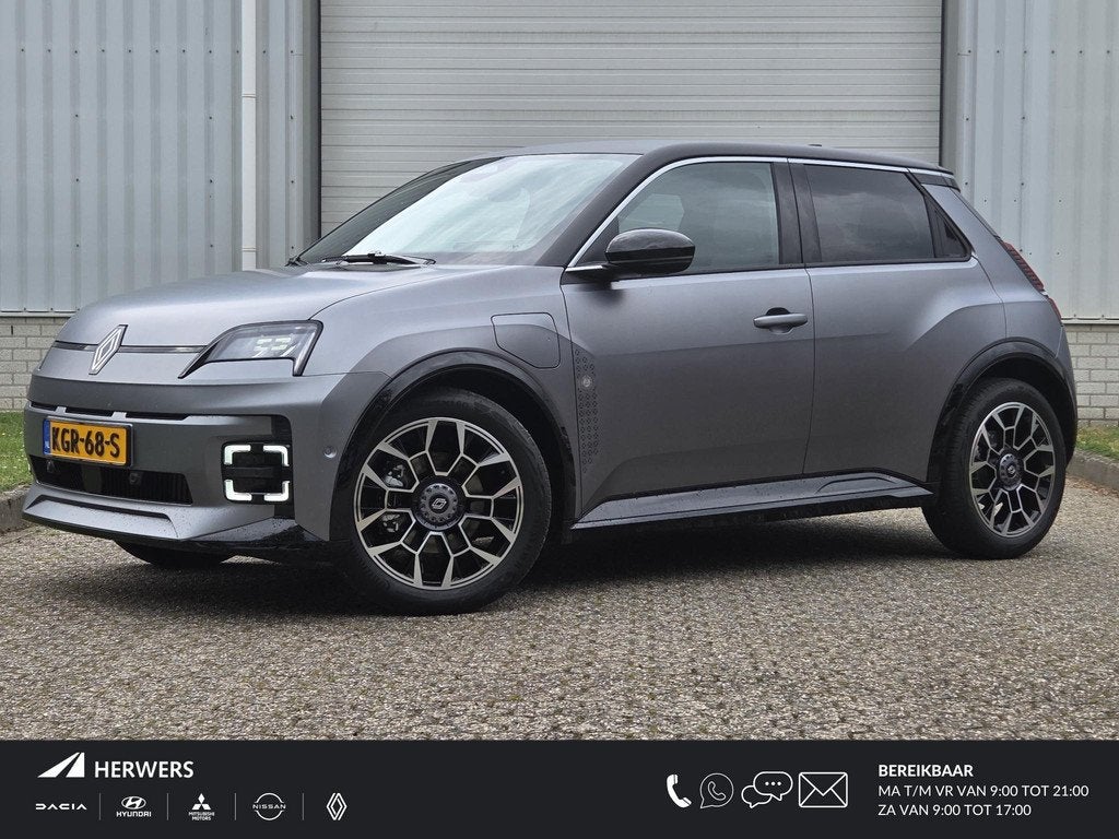 Renault 5 comfort range Roland-Garros 52 kWh / Afneembare Tr, Leder en Stof, Origineel Nederlands, Zilver of Grijs, Te koop