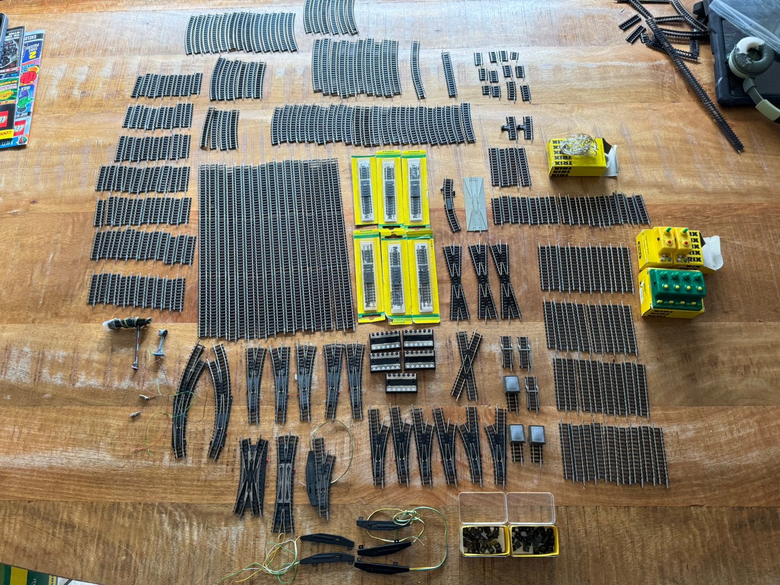 Minitrix Grote Rails set Rails Wissels seinen Stopblokken, Gelijkstroom, Trix, Rails, Ophalen of Verzenden