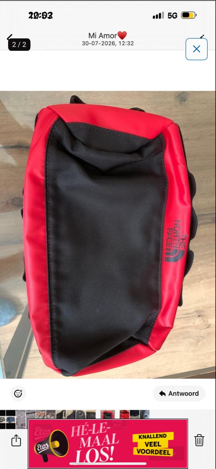 The North Face Base Camp Wash Bag - Rood/Zwart, Ophalen of Verzenden, Zo goed als nieuw, Rood, Heer of Dame
