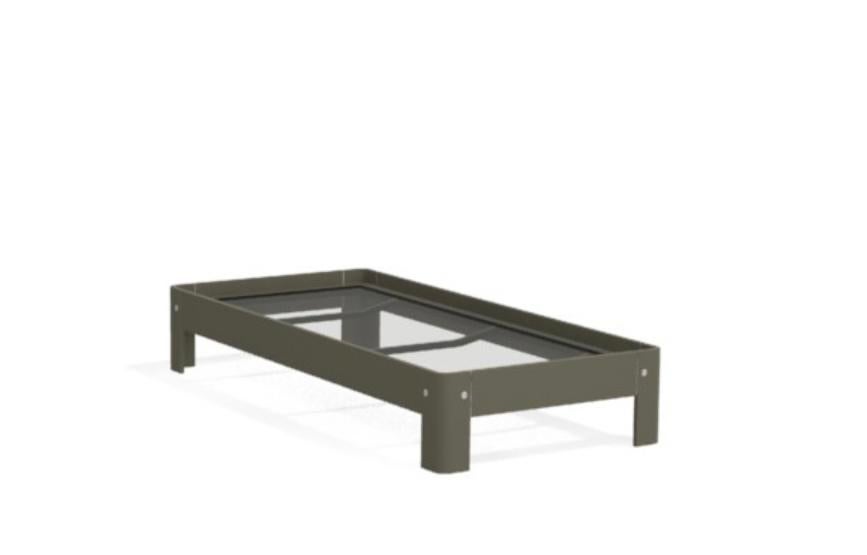 Auping bed Auronde (90x200), lichtgrijs met spiraalbodem, Huis en Inrichting, Ophalen, 90 cm, Eenpersoons, Tijdloos