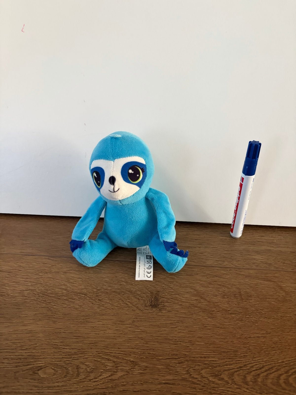 Leuke blauwe luiaard knuffel, Overige typen, Blauw, Ophalen of Verzenden, Zo goed als nieuw