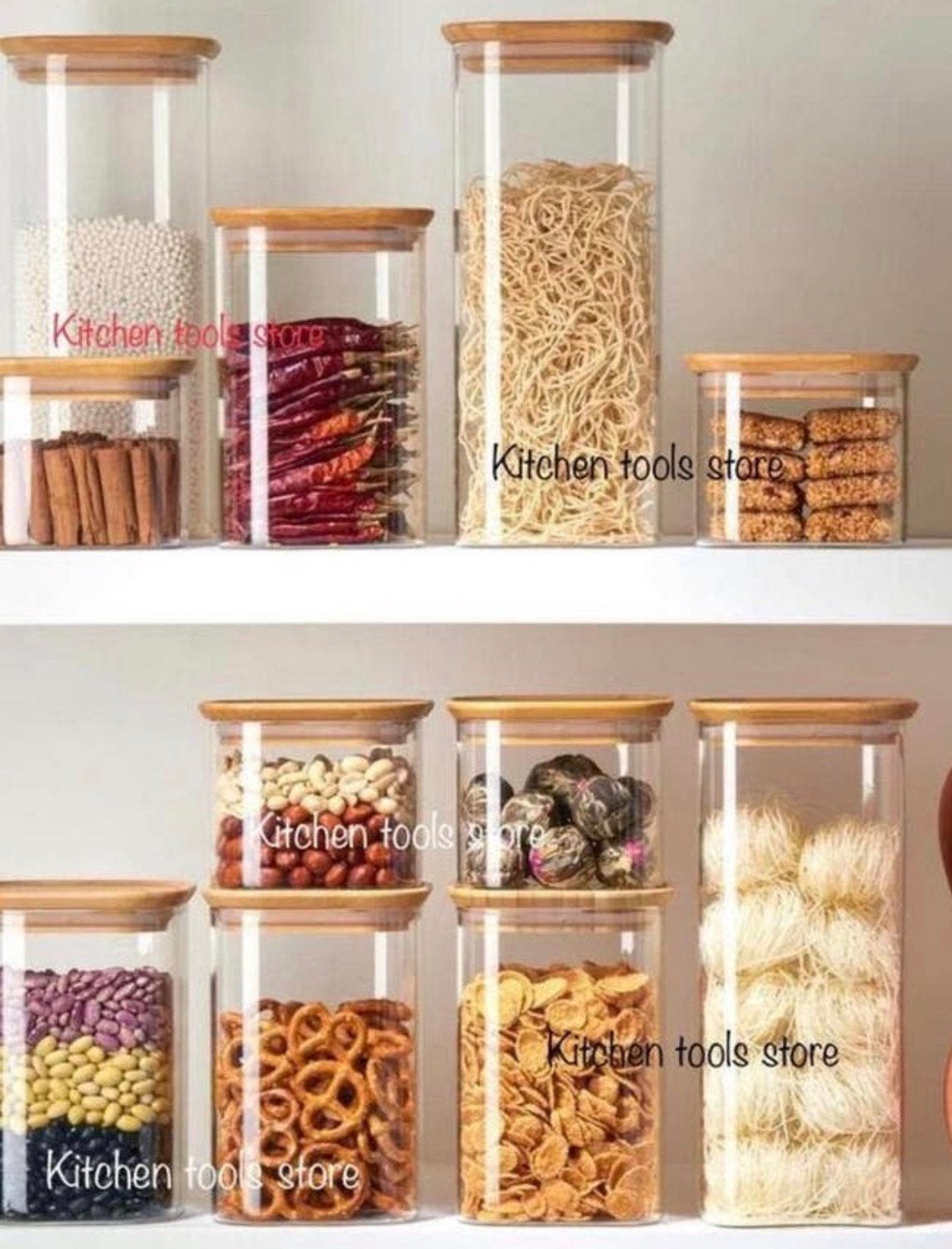 Tupperware Clear bamboo glass storage bewaarbus 550 ml, Overige kleuren, Nieuw, Ophalen of Verzenden, Bus of Trommel