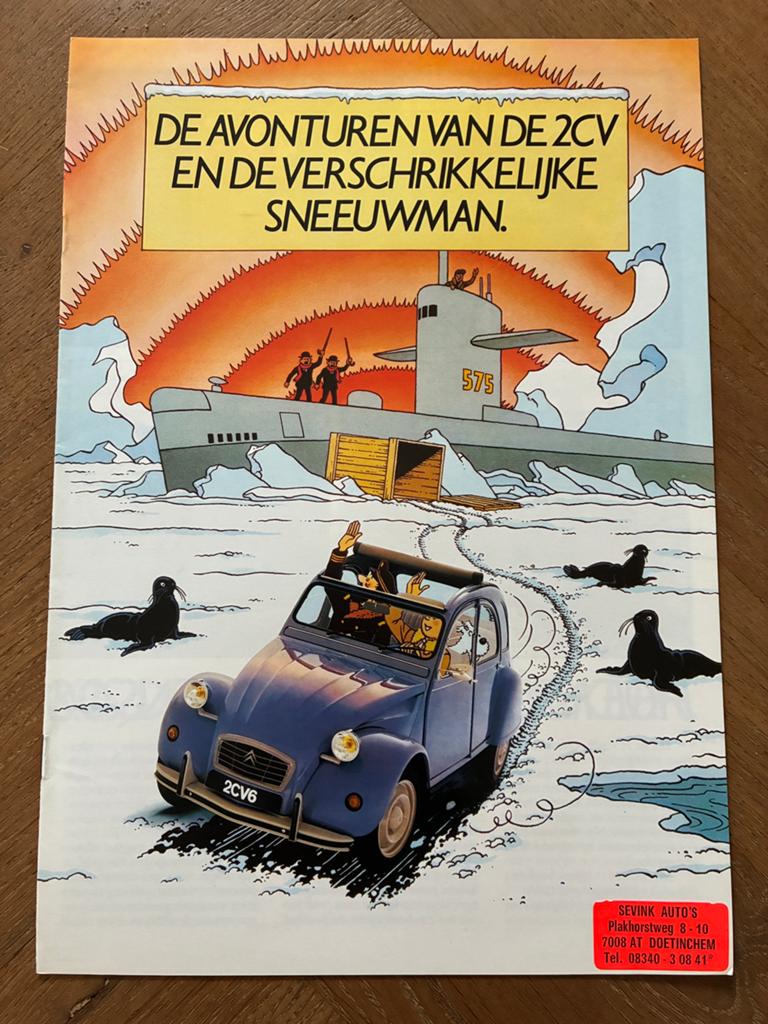 Citroën 2CV Kuifje brochure modeljaar 1987, Ophalen of Verzenden, Zo goed als nieuw, Citroën