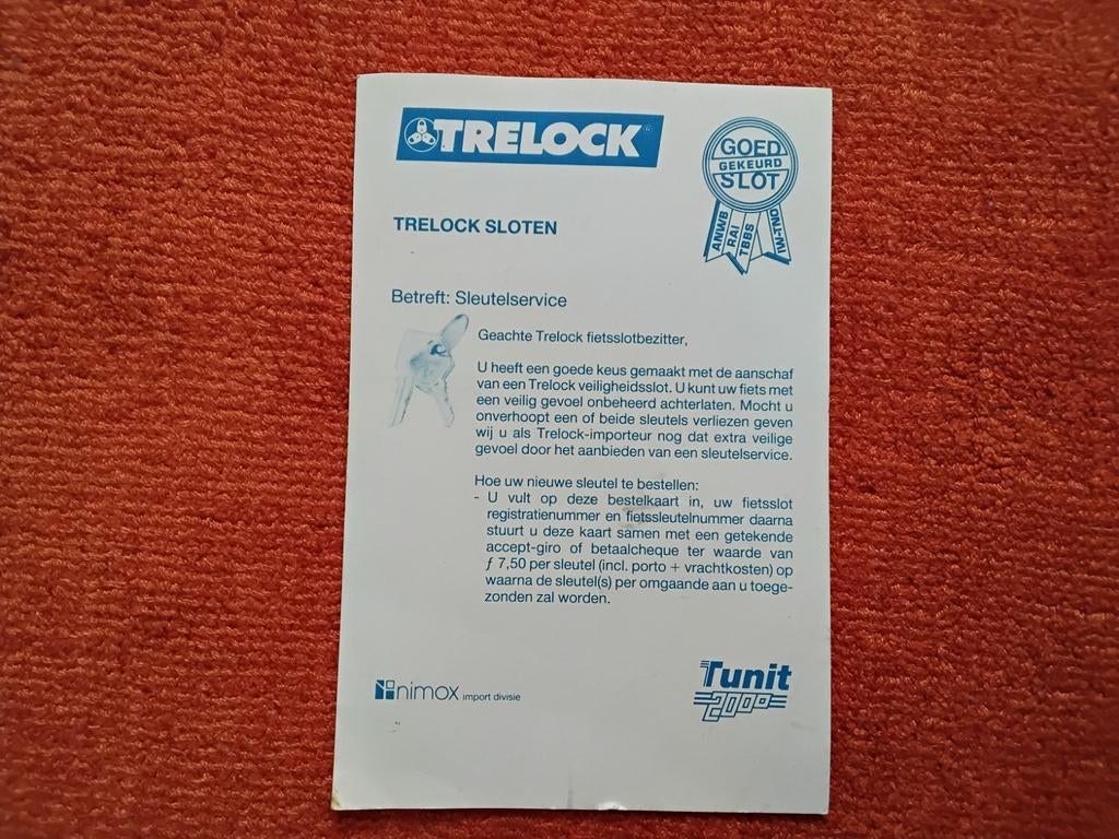 TRELOCK TILBURG, Ophalen of Verzenden