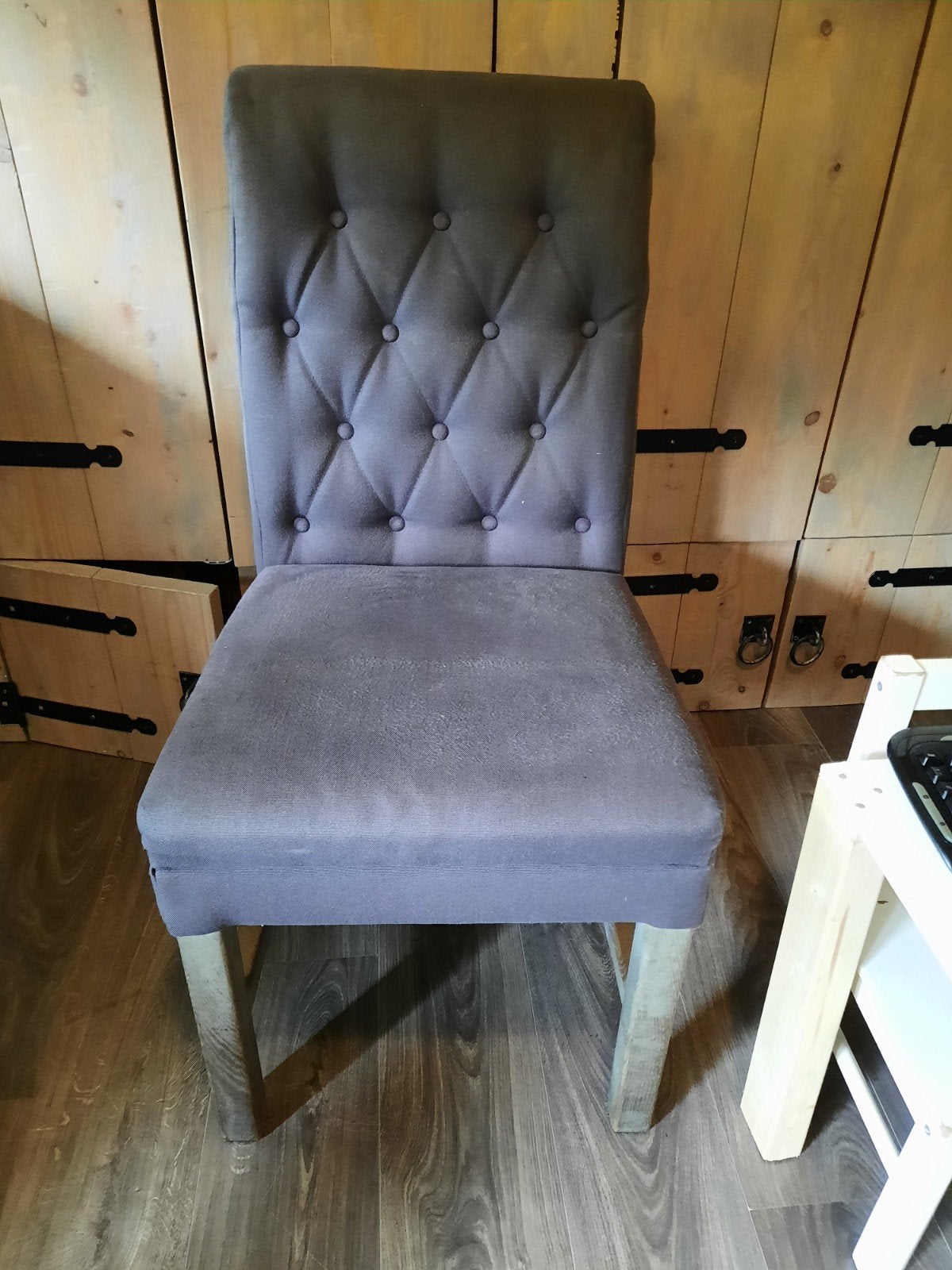 4 keukenstoelen antraciet, Huis en Inrichting, Stoelen, Ophalen, Gebruikt, Vier, Stof