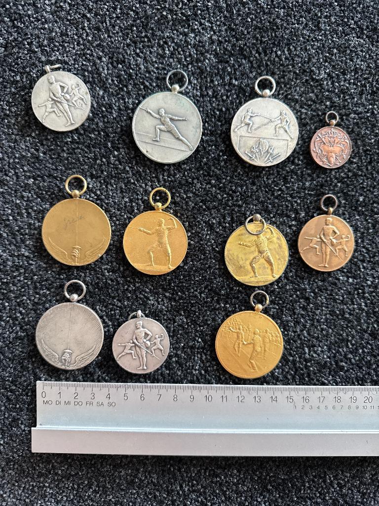 Degen floret sabel prijspenningen, Verzamelen, Ophalen of Verzenden, Landmacht, Nederland, Zwaard of Sabel