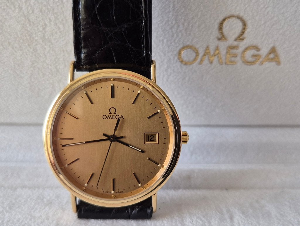 Omega Seamaster Jubilee., Leer, Polshorloge, Ophalen of Verzenden, Zo goed als nieuw