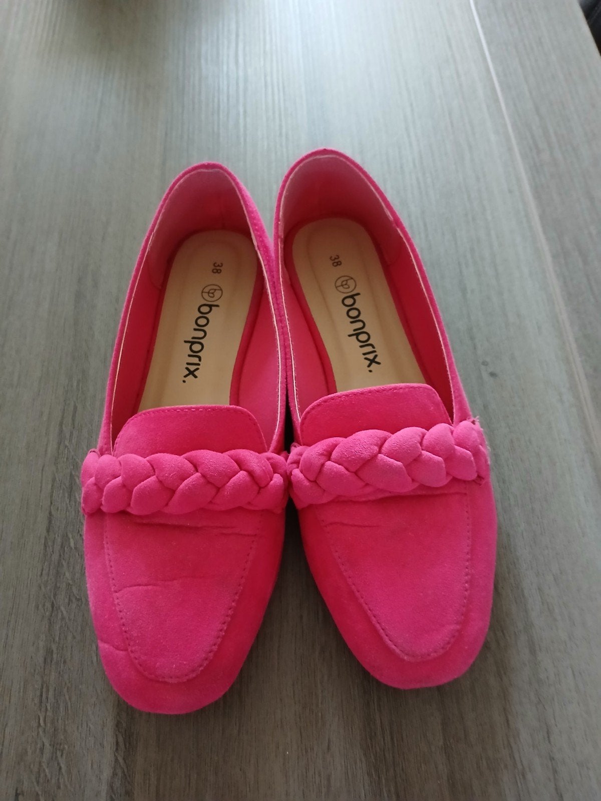Roze Bonprix instappers maat 38, Instappers, Ophalen of Verzenden, Zo goed als nieuw, Roze