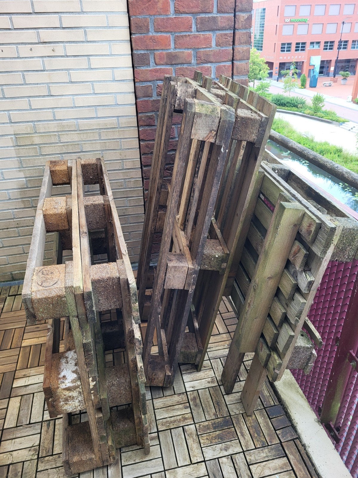 Oude pallets, Ophalen, Gebruikt
