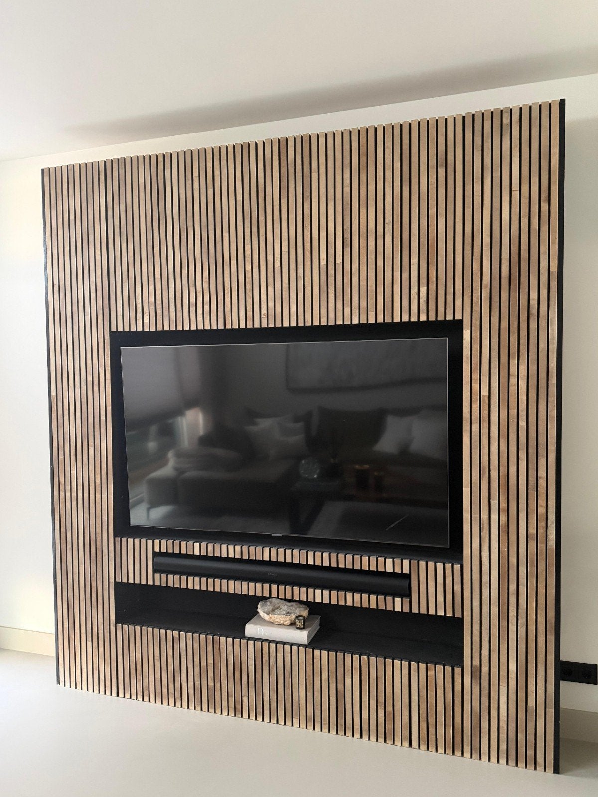 Moderne Cinewall met akoestische panelen en TV-nis, Ophalen, 200 cm of meer, Zo goed als nieuw, 200 cm of meer