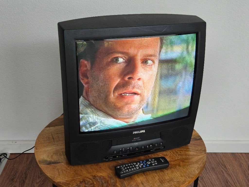 Philips CRT beeldbuis tv met videorecorder( video defect ), Ophalen, Gebruikt, 40 tot 60 cm, Philips